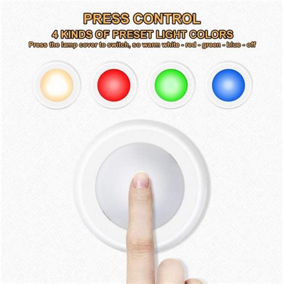 Wireless 16 Color Changing LED Puck Light 12 Pack LED Under Cabinet Lighting - Picture 3 of 6